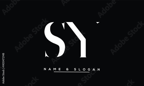 Obraz na płótnie SY, YS Abstract Letters Logo Monogram w salonie