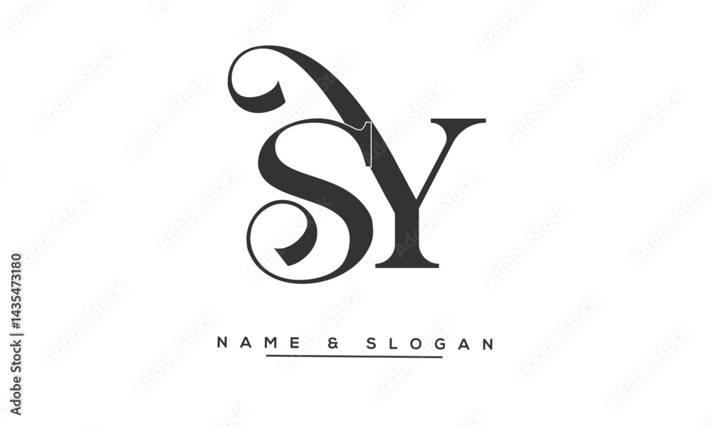 SY, YS Abstract Letters Logo Monogram