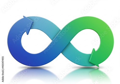 Infinity Loop Symbol with Blue and Green Gradient Arrows