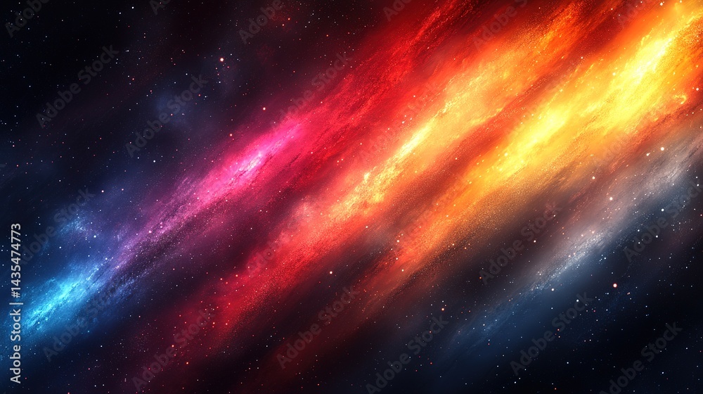 Naklejka premium Cosmic nebulae, vibrant colors, swirling patterns