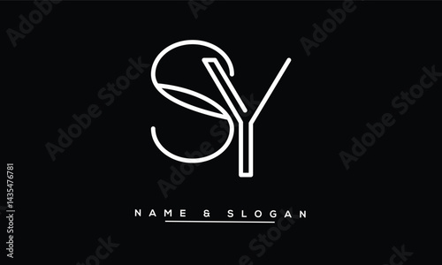 Obraz na płótnie SY, YS Abstract Letters Logo Monogram w salonie