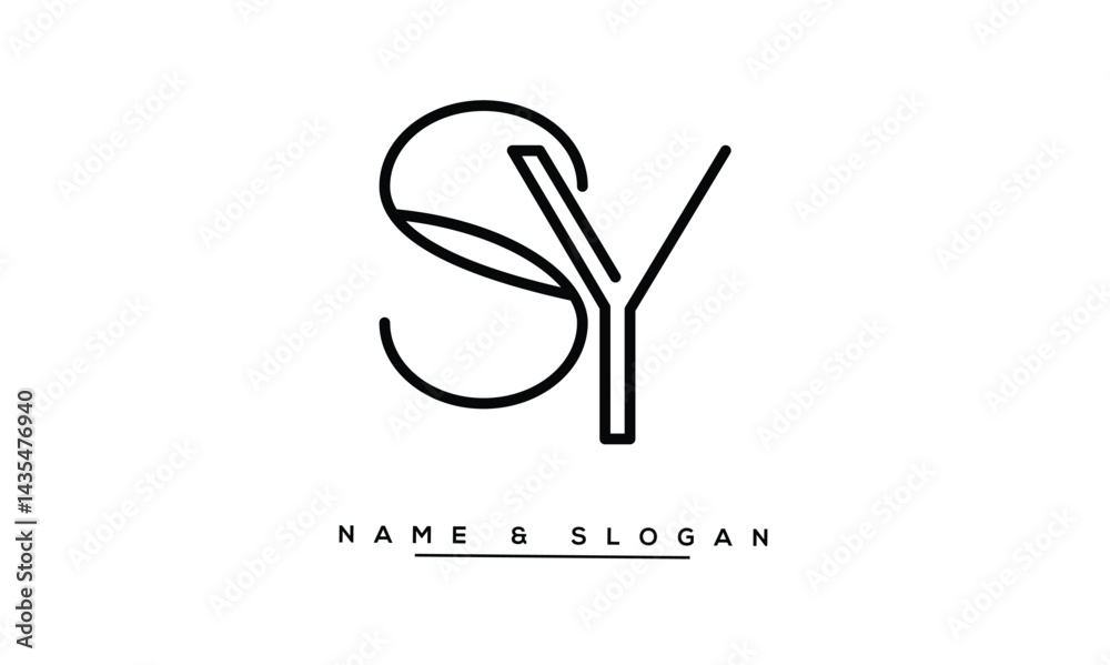 SY, YS Abstract Letters Logo Monogram