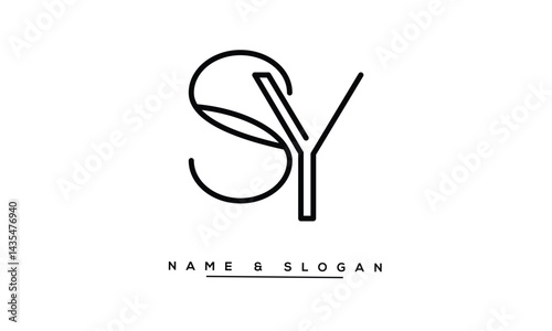 Obraz na płótnie SY, YS Abstract Letters Logo Monogram w salonie