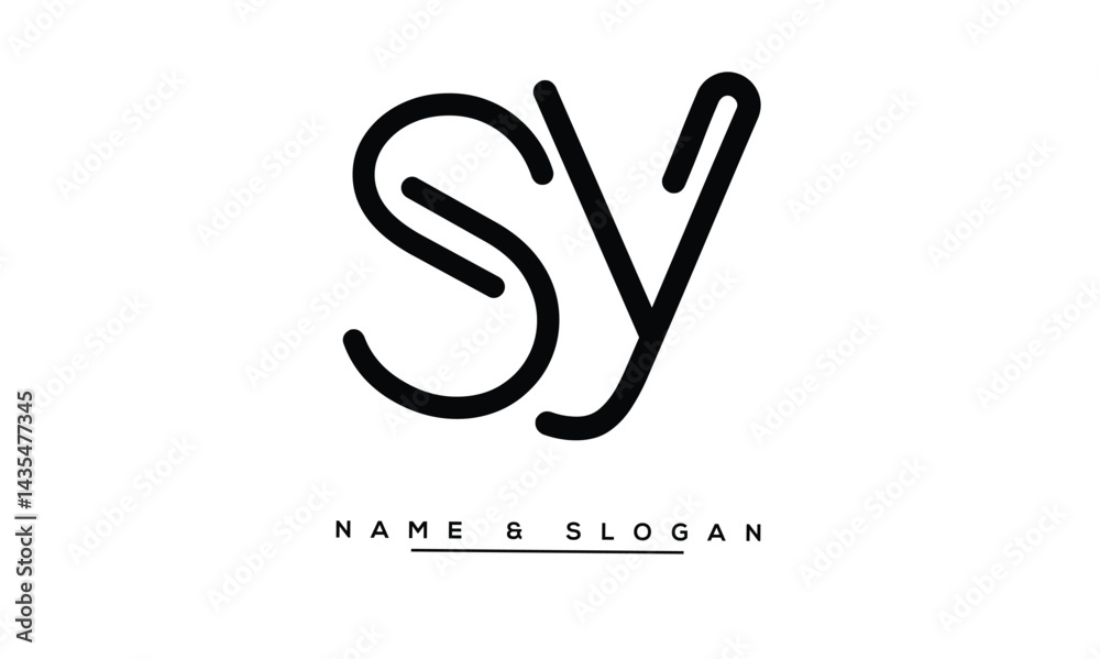 SY, YS Abstract Letters Logo Monogram