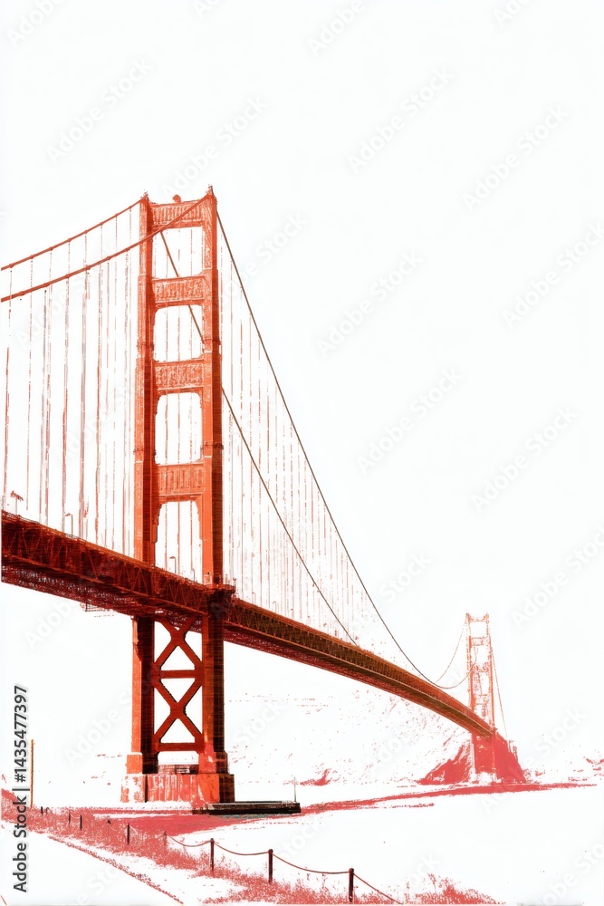 Fototapeta premium golden gate isolate on white background