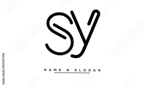 Obraz na płótnie SY, YS Abstract Letters Logo Monogram w salonie