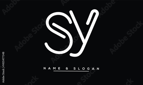 Obraz na płótnie SY, YS Abstract Letters Logo Monogram w salonie