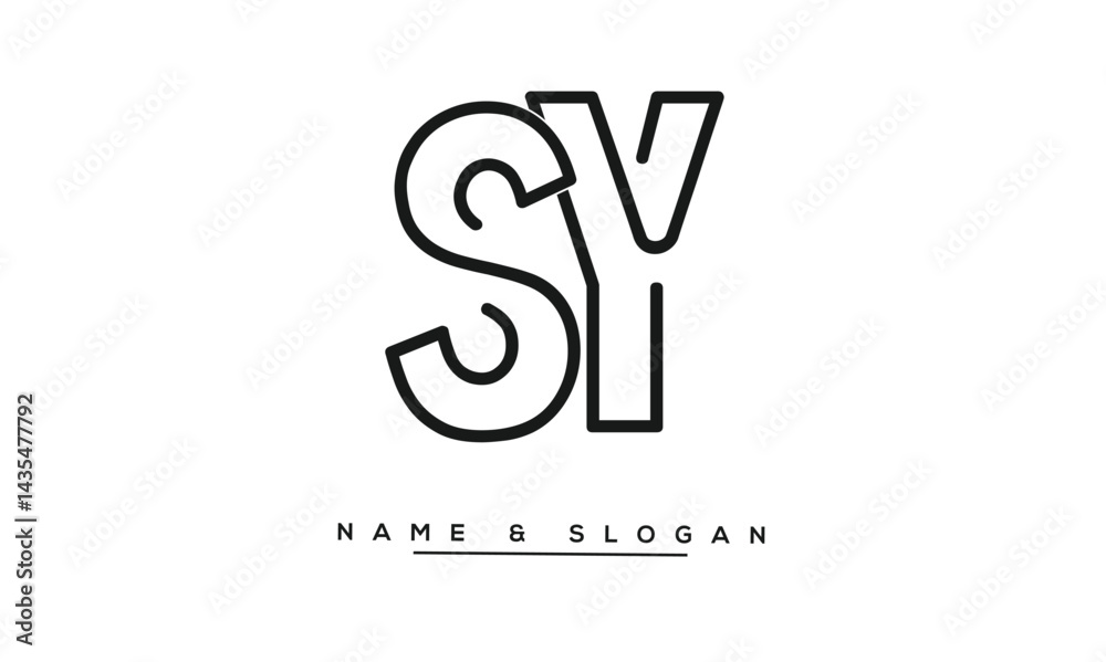 SY, YS Abstract Letters Logo Monogram