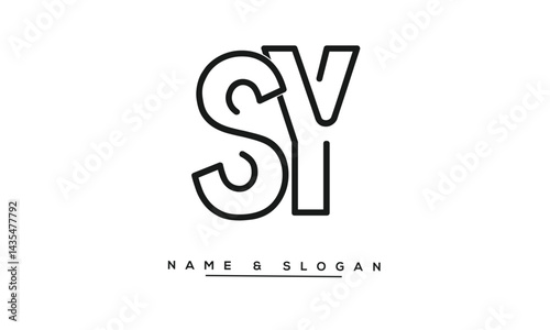 Obraz na płótnie SY, YS Abstract Letters Logo Monogram w salonie