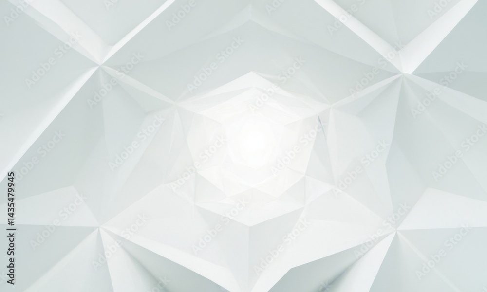 Fototapeta premium A minimalist design featuring a white geometric pattern and a central light source