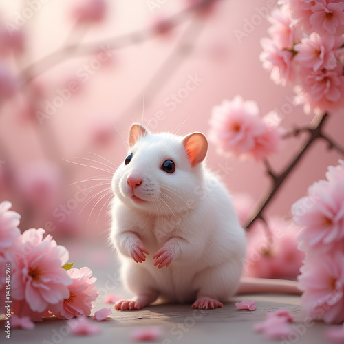 Obraz na płótnie mouse and flowers w salonie