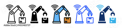 Robot Arm Icon Collection With Multiple Styles