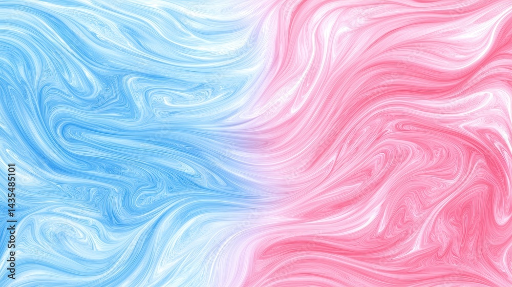 Fototapeta premium A digital art piece featuring a swirling pattern of pink and blue hues.