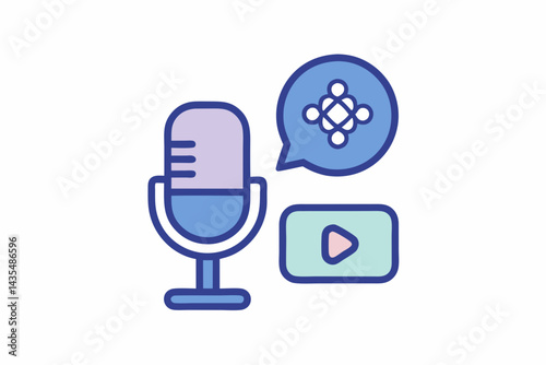 Basic Share Button And Mic Combined Icon