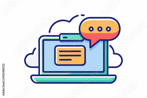 Clean Comment Box On Laptop With Text Icon