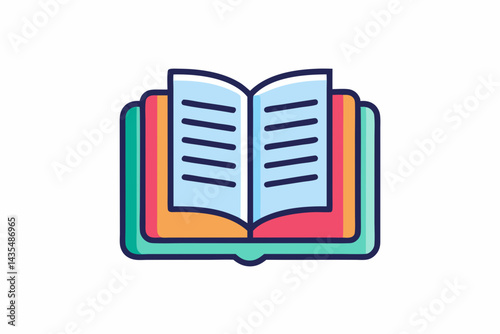 Clean Icon of Open Message Book Icon