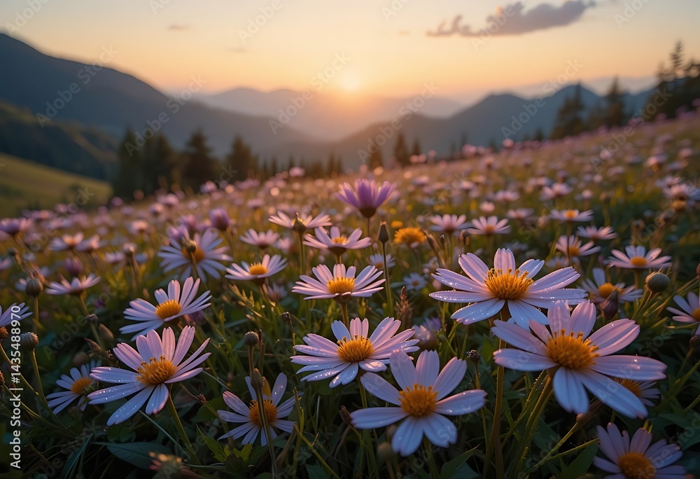 Fototapeta premium spring flowers in the mountains