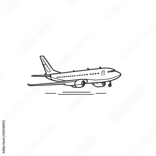Commercial Airplane Silhouette Vector Set – Aviation Icons for Travel and Transport Design