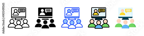 Virtual Classroom Icon Collection With Multiple Styles
