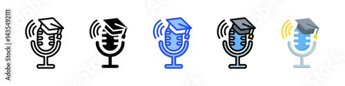 Podcast Icon Collection With Multiple Styles