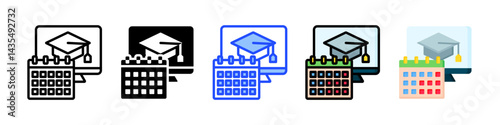 Schedule Icon Collection With Multiple Styles
