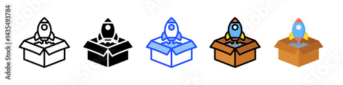 Product Launch Icon Collection With Multiple Styles