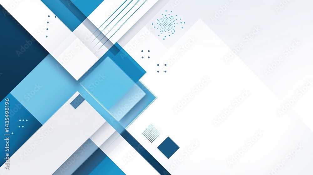 Fototapeta premium Innovative Business Technology Concept With Blue Layered Abstract Minimalist Geometric Shapes Background