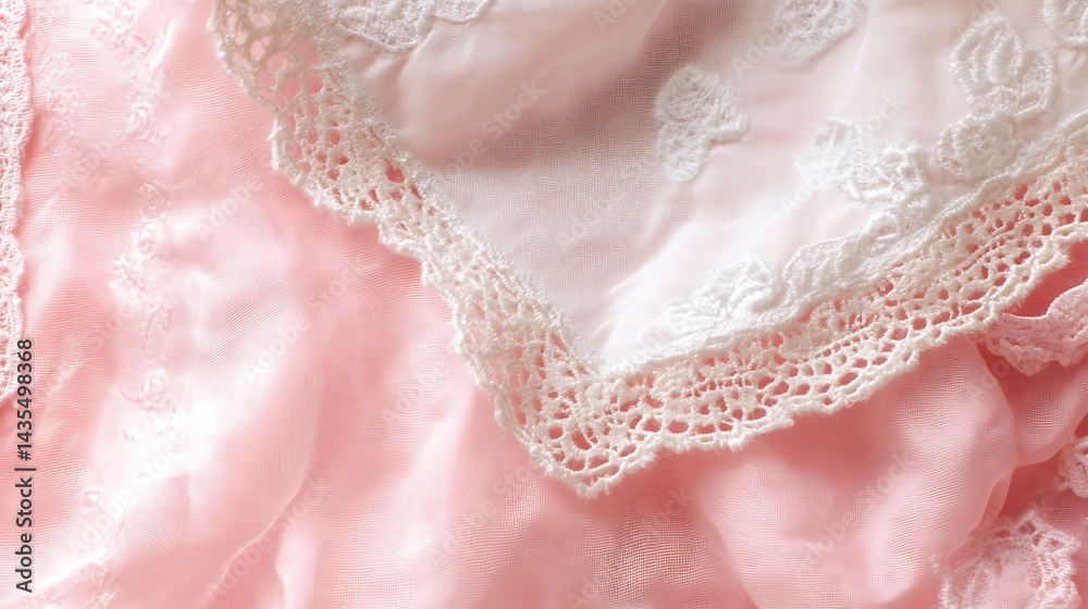 Pink fabric with lace detail, and texture. Pink fabric with lace detail, and texture.