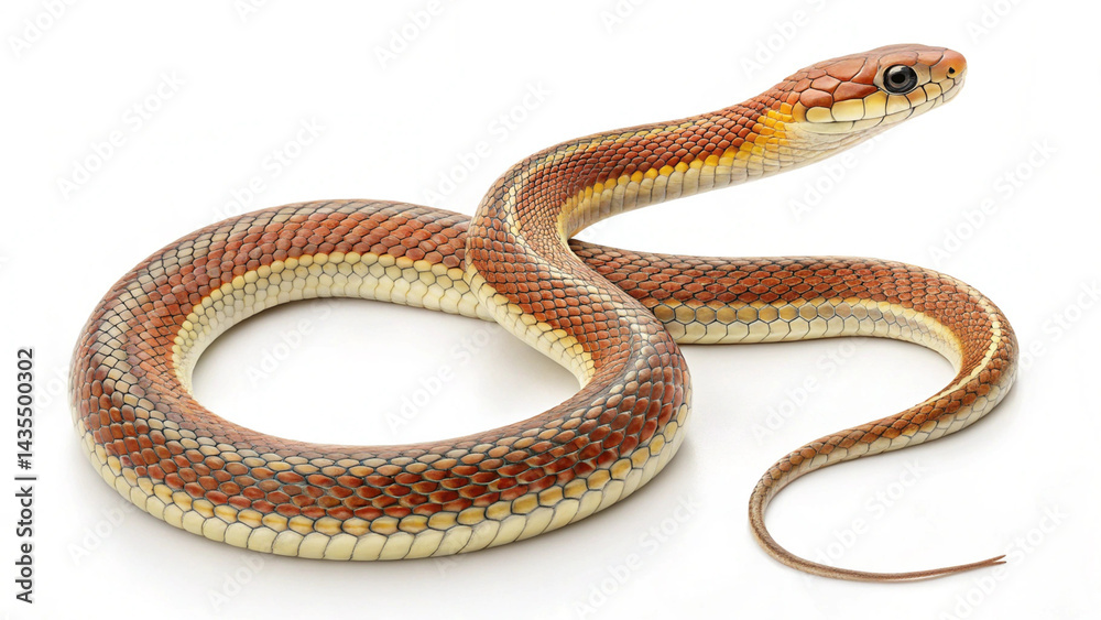 Obraz premium Venomous Snake Photo on Clean White Background