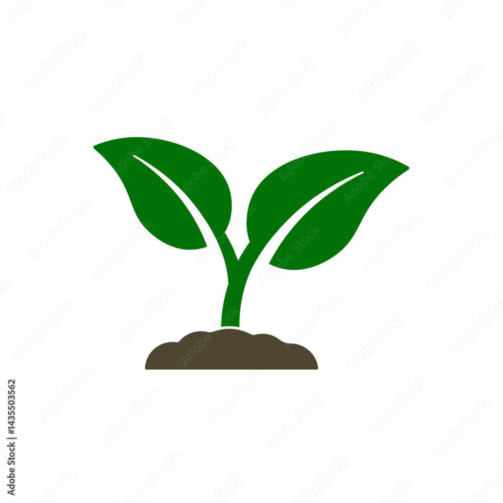 Sapling icon. Vector illustration of environment and nature theme.