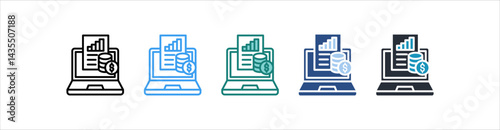 Digital Economy Icon In Different Style Vector