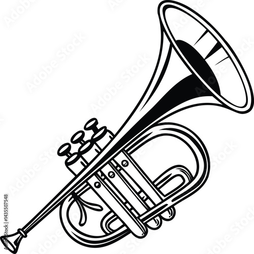 trumpet isolated on white background