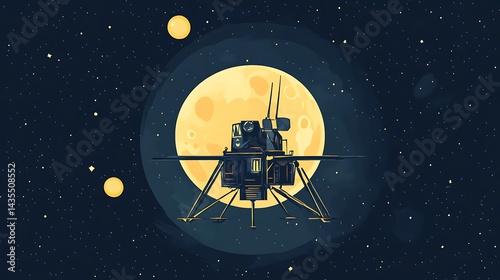 Lunar Lander with Moon Landing, and Spacecraft.