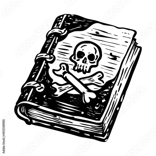 A vintage style illustration of a pirate journal