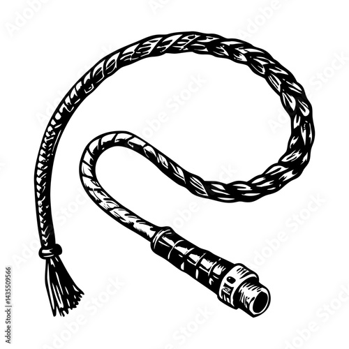 A vintage style illustration of pirate whip