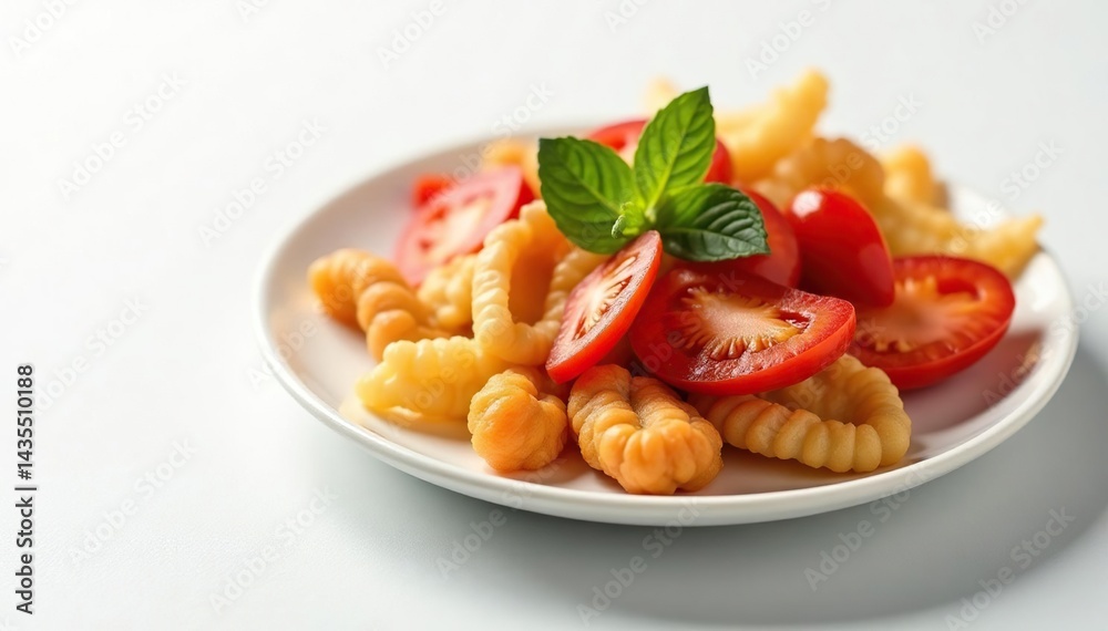 Close-up, untouched food, white background, concept of fasting , diet, nutrition Close-up, untouched food, white background, concept of fasting , diet, nutrition