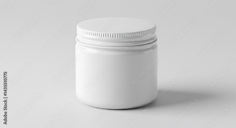 White Jar Mockup on Light Background Simple Product Display White Jar Mockup on Light Background Simple Product Display