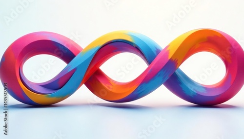 Abstract geometric shapes form a continuous loop , bright, modern, vector