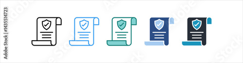 Policy Icon In Different Style Vector