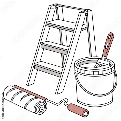paint roller and brush