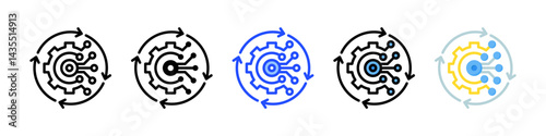 Digital Evolution Icon Collection With Multiple Styles
