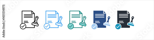 Approved Icon In Different Style Vector