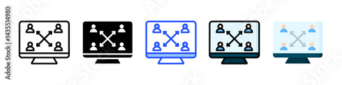 Virtual Collaboration Icon Collection With Multiple Styles