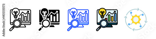 Smart Analytics Icon Collection With Multiple Styles