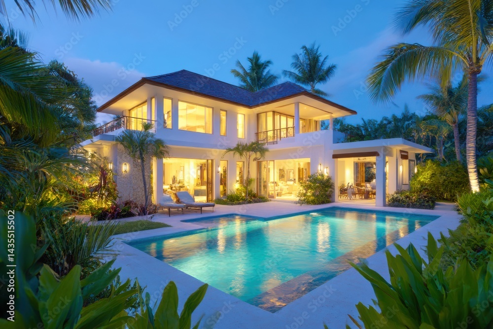 Fototapeta premium Luxury villa with pool