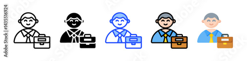 Portfolio Manager Icon Collection With Multiple Styles