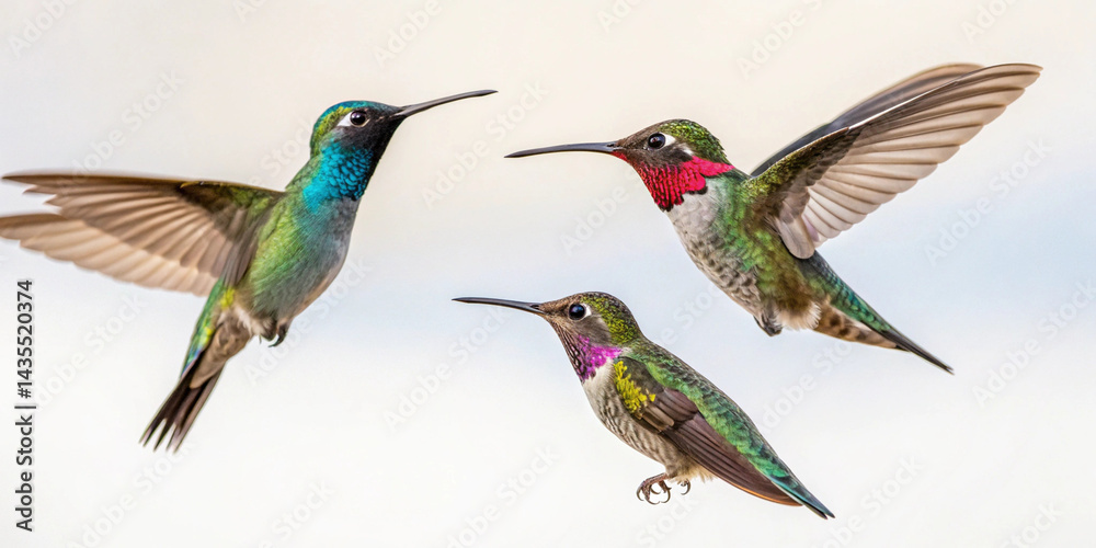 Obraz premium Hummingbird Photography On White Background