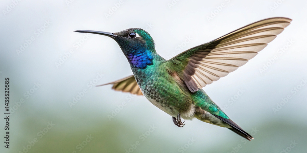 Fototapeta premium Hummingbird Photography On White Background