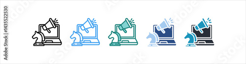 Promotion Strategy Icon In Different Style Vector