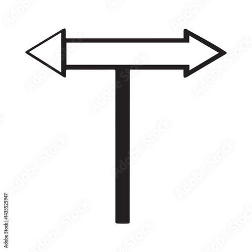 Simple Directional Sign T Shaped Arrow Image